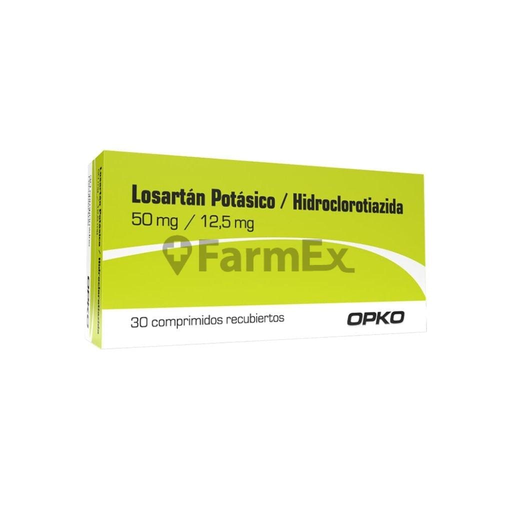 Losartán Potásico / Hidroclorotiazida 50 mg / 12,5 mg x 30 comprimidos Farmex-Pluxee-Persistente